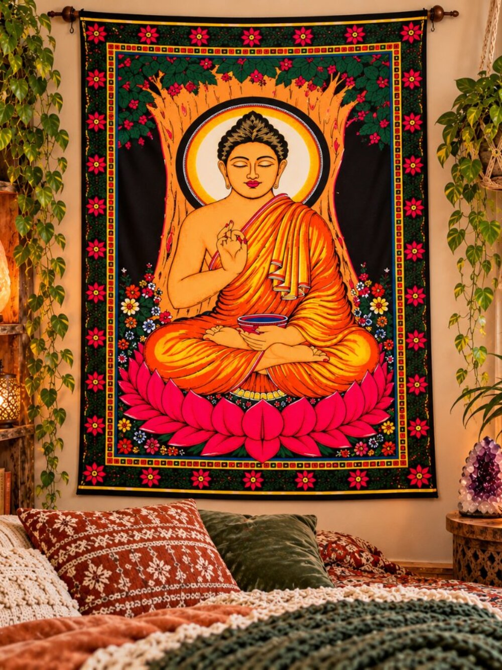 NWT Cotton Indian Buddha Tapestry
